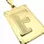 Pingente Placa de Letra - Banhado a Ouro 18K