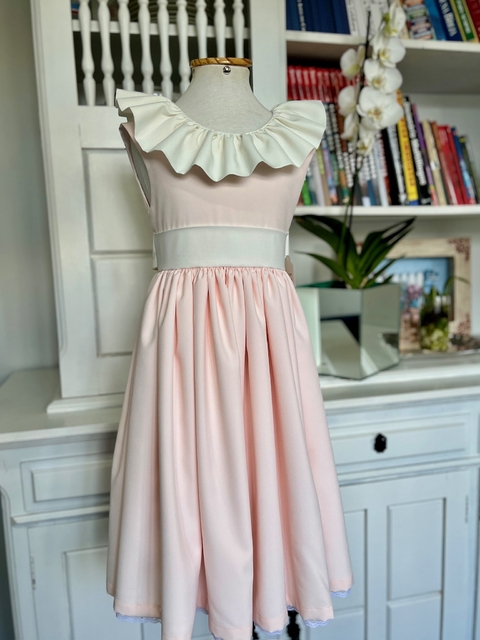 Vestido Casual Infantil com Gola de Babado - comprar online