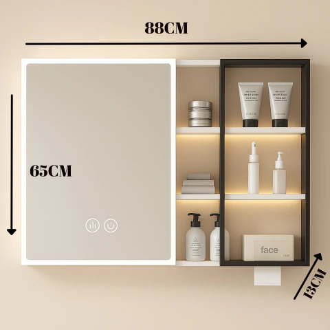 Botiquin Baño Inteligente Con Espejo Luz Antiempañamiento B en internet