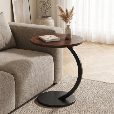 Mesa De Centro Lateral Living Vanguardia Madera Nactural