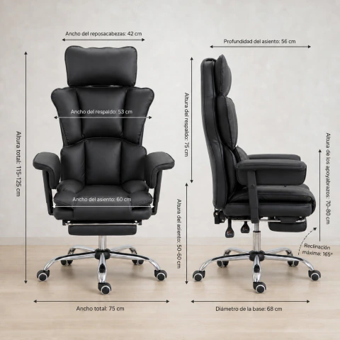 Silla Oficina Ejecutiva Ergonómica Reclinable Con Reposapiés en internet