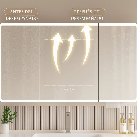 Botiquin Baño Inteligente Con Espejo Luz Antiempañamiento C