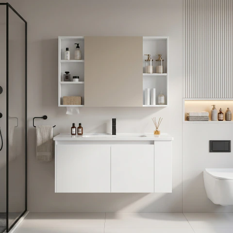 Vanitorio De Panal Aluminio + Botiquín De Espejo 90cm - comprar en línea