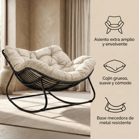 Sillon Mecedor Silla Mecedora Sitial Moderna Talla Xxl - comprar en línea