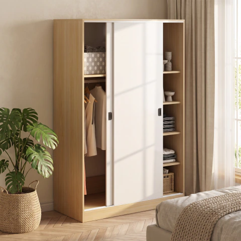 Clóset De 80 Cm Con Dos Puertas Correderas Y 5 Estantes