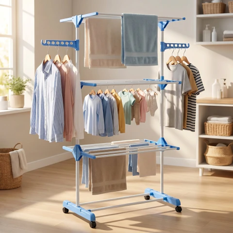 Tendedero Ropa Colgador Pechero Plegable 3 Niveles
