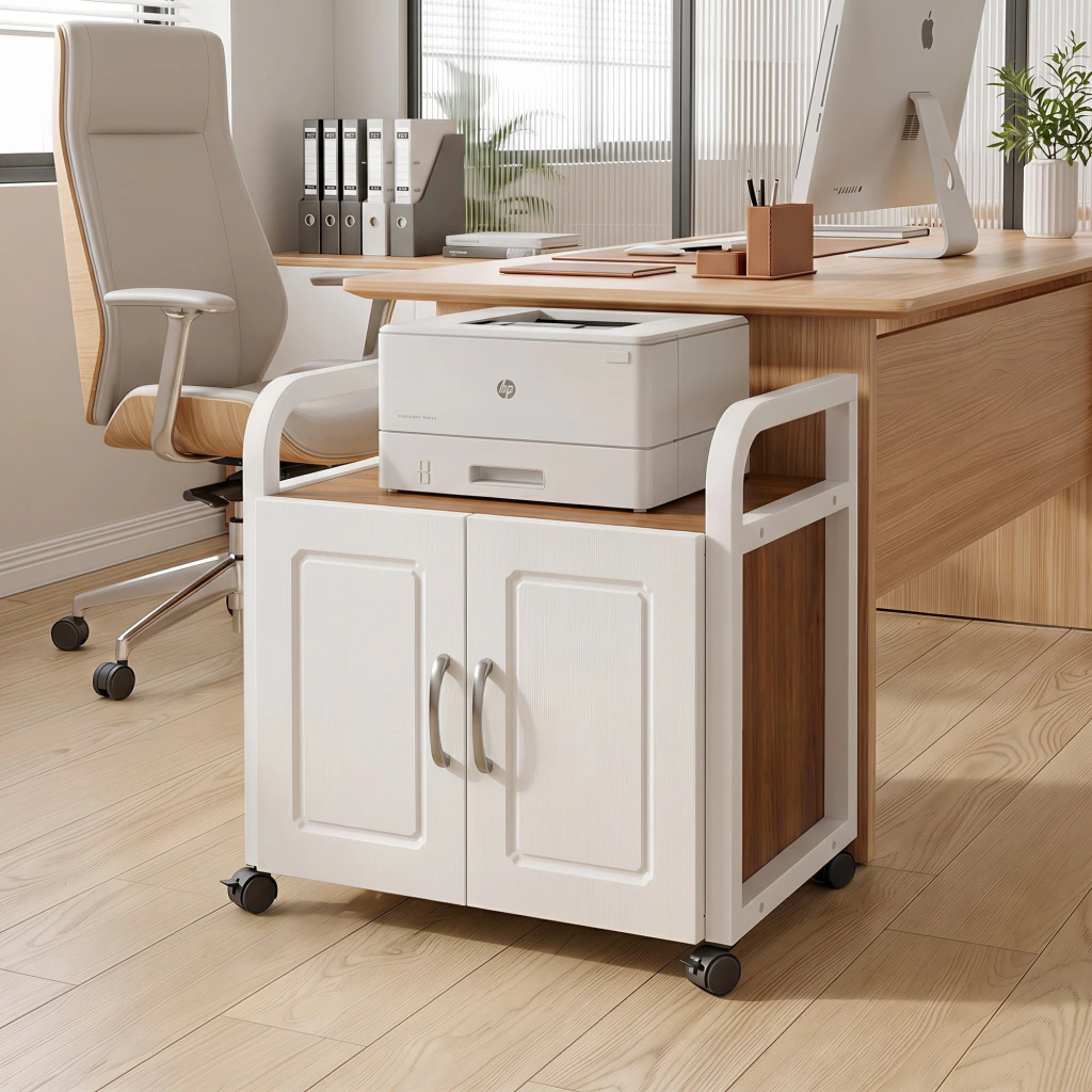 Mueble De Oficina Cajonera Archivador Porta Impresora 50cm Marrón oscuro