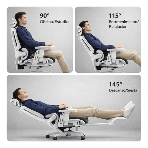 Silla De Oficina Ergonomica Pata Acero Con Colgador De Ropa - tienda en línea
