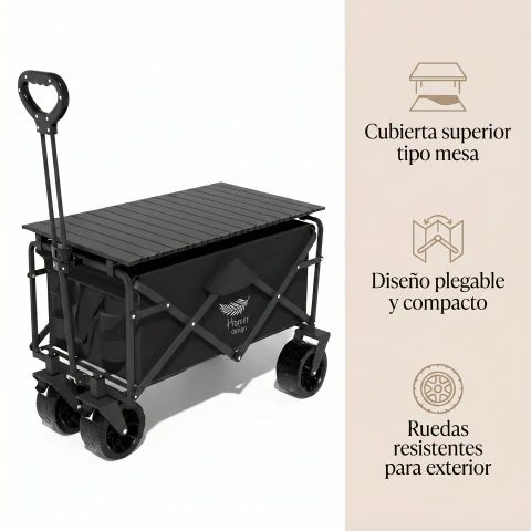 Carrito Para Compras Plegable Para Camping Con Mesita - comprar en línea