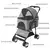 Pet Dog Stroller Foldable Travel Carrier Strolling Cart Cat Dog Pushchair Jogger Dog Pram Cat Buggy with 4 Wheels and Rain Cover - loja online