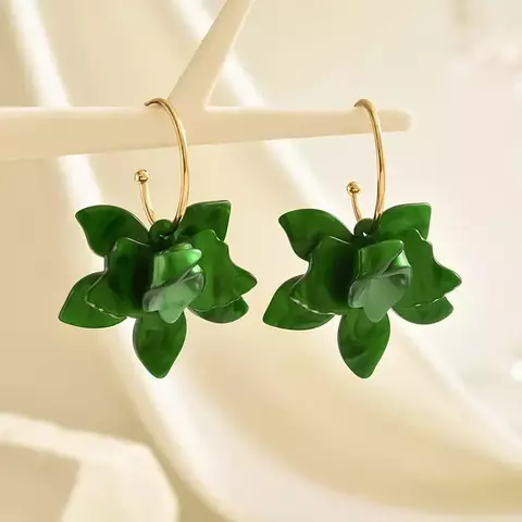 Aros Flor de Loto Verde - comprar en línea