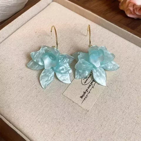 Aros Flor de Loto Celeste - comprar en línea