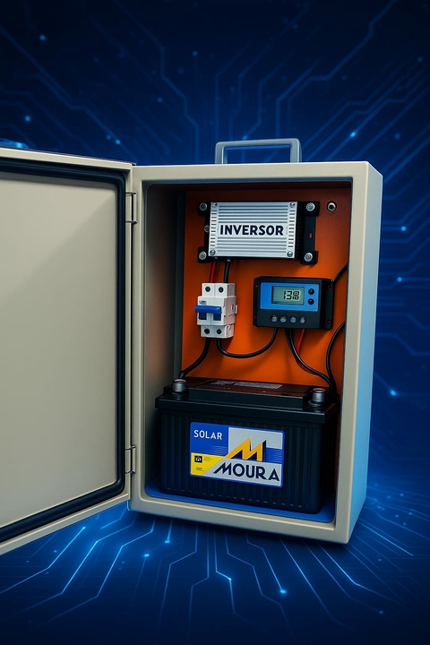 Sistema Offgrid PlugandPlay 1332W.h solar 600Wp saída 220Vac / 2000W