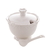 Açucareiro Porcelana com Tampa e Colher Alto Relevo Branco 10,5x9,5cm 18100 Wolff - Francoi Presentes