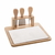 Jogo para Queijos com Bandeja de Bambu/Cerâmica e 3 peças para Queijo de Inox com Cabo de Bambu 23x21cm 7151 Lyor - comprar online
