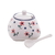 Pote de Cerâmica com Colher Vintage Flores 10cm x 8cm 17809 Wolff - loja online