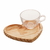 Xícara Chá com Pires Madeira Coração Pinus 190ml 13465 Woodart - comprar online