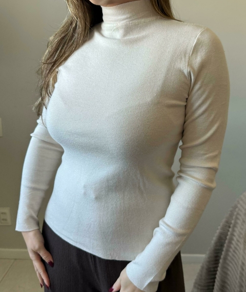Blusa tricot cashmere manga longa garrafinha