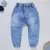 Calça para Bebê Jeans Jogger Cordão Tracejado Azul Claro 12 Meses - loja online