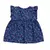 Vestido para Bebê Em Tricoline Manga Curta Florzinhas Marinho até 12 Meses - comprar online