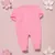 Macacão para Bebê Longo Algodão 4 Botões Básico Color Rosa - Até 12 meses