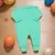 Macacão para Bebê Longo Algodão 4 Botões Básico Color Verde - Até 12 meses - loja online
