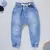 Calça para Bebê Jeans Jogger Cordão Tracejado Azul Claro 12 Meses - comprar online