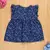 Vestido para Bebê Em Tricoline Manga Curta Florzinhas Marinho até 12 Meses na internet