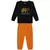 Conjunto Infantil Kyly Moletom Peluciado Preto Laranja Kids