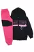 Conjunto de Moletom Flanelado Menina Jaqueta Capuz Preto e Pink na internet