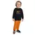 Conjunto Infantil Kyly Moletom Peluciado Preto Laranja Kids - comprar online