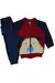 Conjunto Bebê Menino Azul e Vermelho Jaqueta Ursinho Inverno