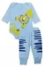 Conjunto Body Bebê Longo Algodão Azul Claro Estampado Menino - loja online