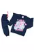 Conjunto Moletom Azul Pink Menina Peluciado Adorável Inverno