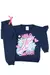 Conjunto Moletom Azul Pink Menina Peluciado Adorável Inverno na internet