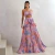 Vestido Longo Floral Plissado Garden Lilás
