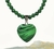 Collar de Malaquita con dije de Corazon