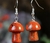 Aretes Jaspe Rojo ( forma de Hongo)