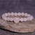 Pulsera cuarzo Rosa Corazón 6mm