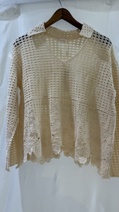 Sweater calado crudo