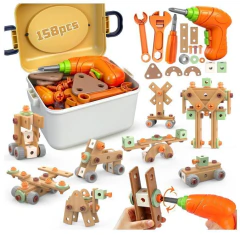 JUEGO DE CONSTRUCCION DE MADERA STEM -158PCS - comprar en línea