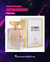 Perfume feminino Como Moiselle da Maison Alhambra em frasco transparente com tampa dourada, ao lado da embalagem branca com detalhes dourados.
