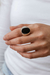 Anillo Ovalado con Acrílico Negro - comprar online