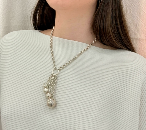 Cadena con Cadenetas y bolas de Plata 925