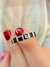 Anillo Cubic cuadros negros