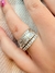 Anillo triple con cubic - comprar online