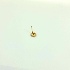 Brinco folheado 18k fixo sextavado zirconia 6mm na internet