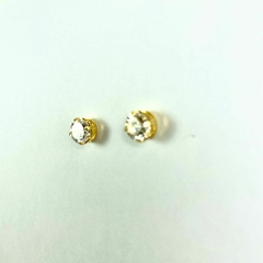 Brinco folheado 18k ponto luz zirconia 7mm - comprar online