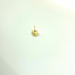 Brinco folheado 18k ponto luz zirconia 7mm - loja online