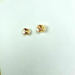 Brinco folheado 18k ponto luz zirconia 7mm - Sanferlam